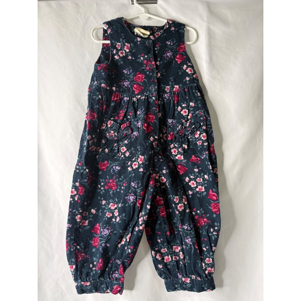 Vtg Laura‎ Ashley Mother & Child Floral Corduroy Jumpsuit 2-2.5 year Cottagecore